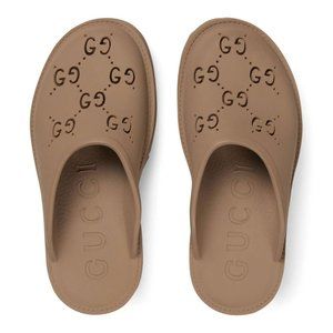 Gucci Perforated GG Platform Mules